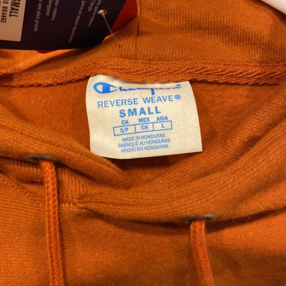 Champion Reverse Weave Pullover Hooded Sweatshirt size small texas orange - Picture 3 of 7